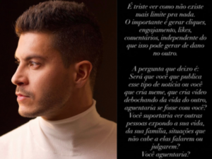Arthur Aguiar se desabafa após rebater versão sobre despejo: ‘Ataques na web’