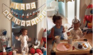 Ary Mirelle surpreende filho caçula no aniversário de 1 ano com manhã inesperada