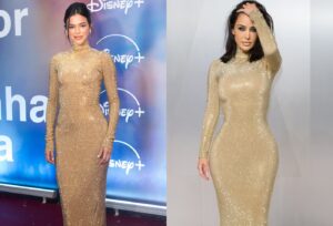 Bruna Marquezine usa o mesmo vestido de Kim Kardashian em première no Rio