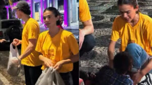 Bruna Marquezine e Shawn Mendes com campanha social no Rio