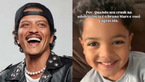 Bruno Mars reage a vídeo de criança parecida e faz a web explodir de risadas
