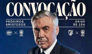 Carlo Ancelotti convoca 26 craques para amistosos da Seleção Brasileira