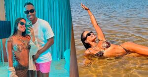 Carol Peixinho rouba cena ao exibir abdômen sarado na praia