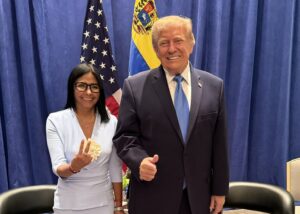 Delcy Rodríguez chama encontro com Trump de ‘histórico’ em meio à crise na Venezuela