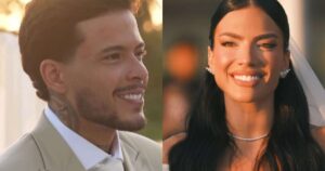 Looks de Duda Kropf e Felipe Amorim em casamento viralizam na internet