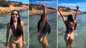 Isabelle Nogueira curte paraíso na Sardenha e comemora conquista na Itália