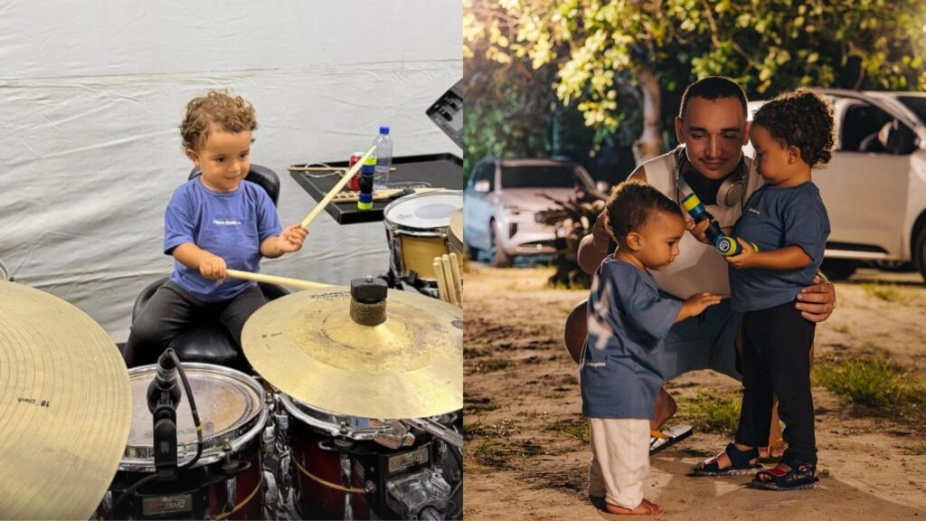 João Gomes mostra filho tocando bateria e brinca: ‘Alguém quer contratar?’