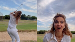 Luciana Gimenez vira meme após aula de golfe desastrosa
