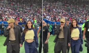 Neymar e Bruna Biancardi arrasam ao chegar de mãos dadas no primeiro jogo da NFL no Rio