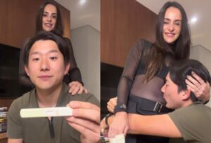 Ex-BBB Pyong Lee anuncia gravidez da esposa Natália Nasser com truque de mágica
