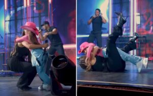 Simone Mendes cai no palco em abraço inesperado com fã mirim durante show