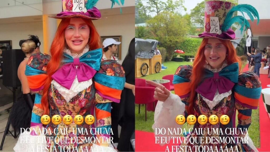 Ana Paula Siebert desmonta festão de Halloween às pressas depois de chuva de surpresa: que cena!
