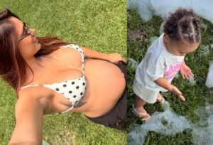 Bruna Biancardi exibe barrigão e aproveita tarde de diversão com filhas de Neymar