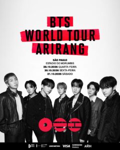BTS chega ao Brasil com shows programados para os dias 28, 30 e 31 de outubro