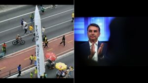 Ato de Flávio Bolsonaro na Paulista sai do controle: apoiadores pedem que Trump ataque o Brasil