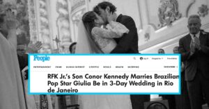 Casamento de Giulia Be e Conor Kennedy vira notícia internacional em People e NY Times