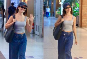 Juliette aparece com barriguinha de fora e bolsa de R$ 37 mil em aeroporto do Rio