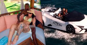 Lincoln Henrique e Adriana Muller surfam em uma Lamborghini aquática na Turquia; veja o vídeo viral!