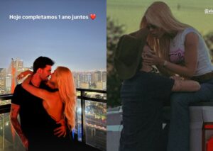 Luan Pereira celebra 1 ano com noiva Victória Miranda com fotos românticas