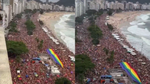 Multidão toma Copacabana em ato pela reeleição de Lula com Caetano, Djavan e artistas