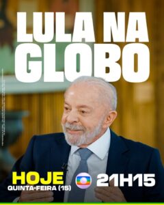 Lula apresenta planos de um grande futuro para o Brasil em entrevista na TV Globo
