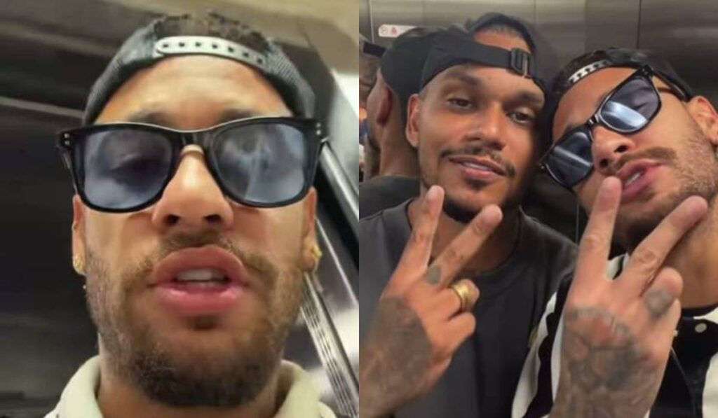 Neymar causa tumulto ao votar e faz gesto da campanha: confira os bastidores