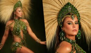 Paolla Oliveira detalha seu look de rainha: verde impecável e produção épica!
