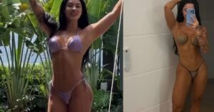 Rayane Figliuzzi curte a piscina e segue em frente em meio à crise com Belo