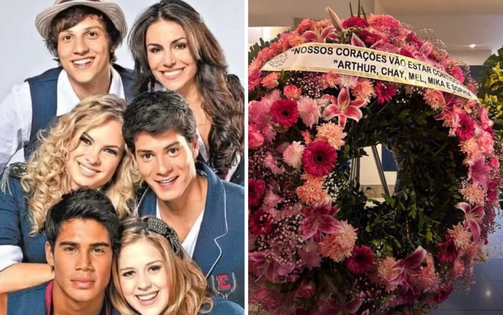 Elenco de Rebelde envia coroa coletiva com mensagem especial no velório de Lua Blanco