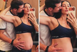 Sabrina Sato exibe barriguinha de grávida na academia e recebe chamego de Nicolas Prattes