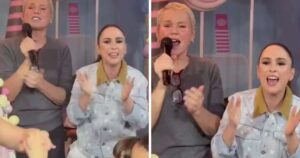 Tata Werneck se surpreende com visita de Xuxa na festa de Clara Maria