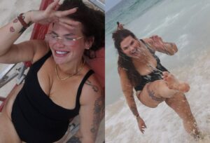 Thais Carla curte praia no Rio de Janeiro após término de relacionamento