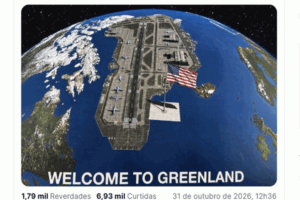 Trump publica imagem da Groenlândia como base militar dos EUA