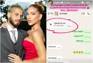 Virginia Fonseca expõe print de conversa ousada com ex Zé Felipe e reage hilariante