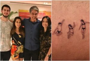 William Bonner faz tatuagem especial para homenagear filhos trigêmeos completando 29 anos